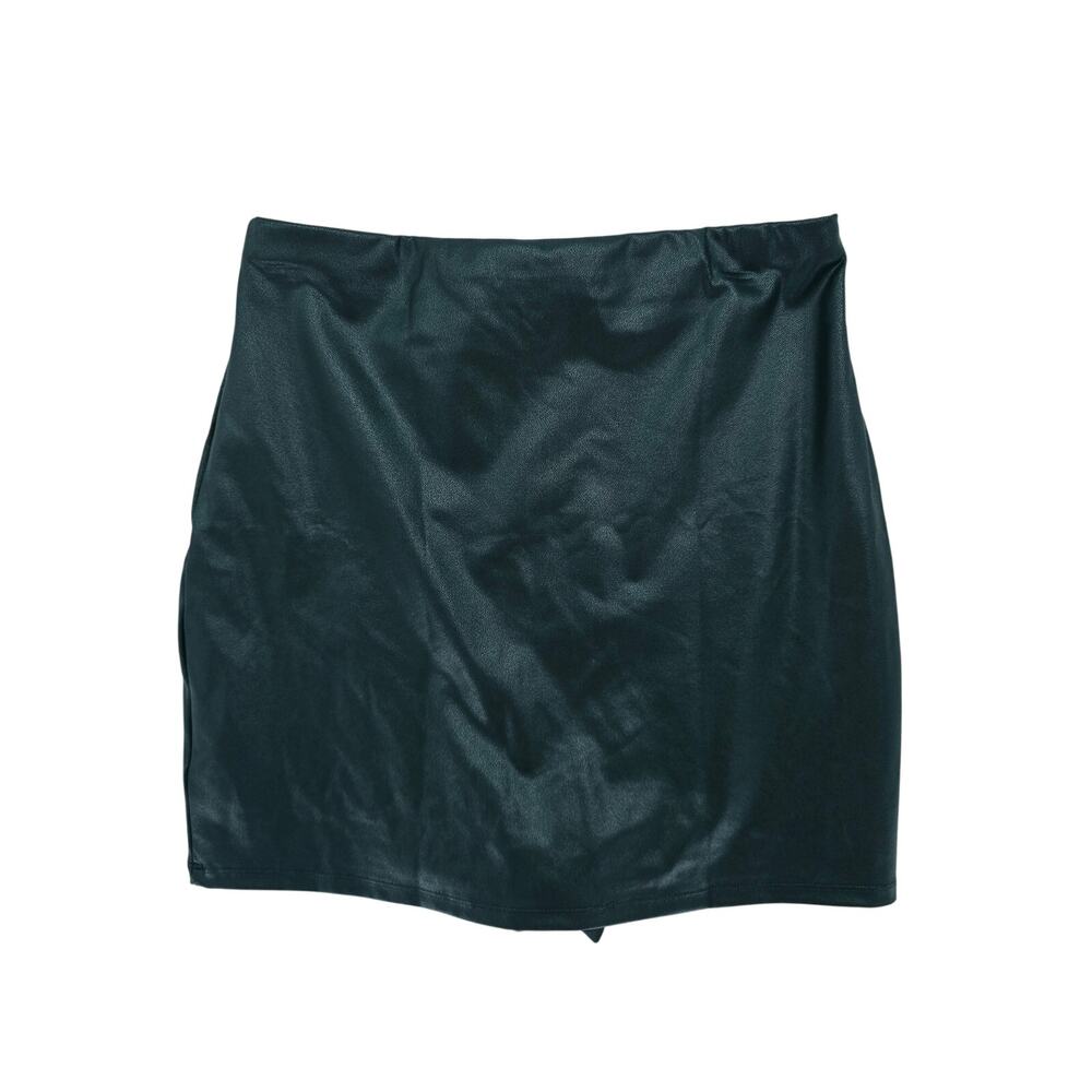 Popilush Shapewear Faux Leather Mini Skirt Skort Black L New